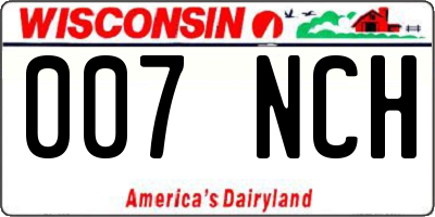 WI license plate 007NCH