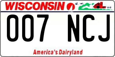 WI license plate 007NCJ