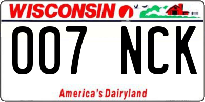 WI license plate 007NCK