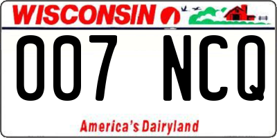 WI license plate 007NCQ