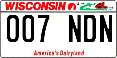 WI license plate 007NDN