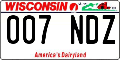 WI license plate 007NDZ