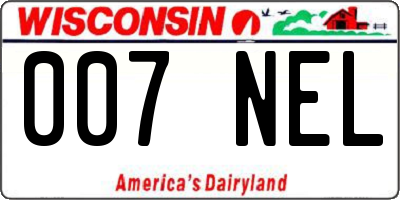 WI license plate 007NEL