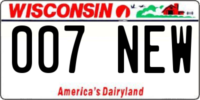WI license plate 007NEW