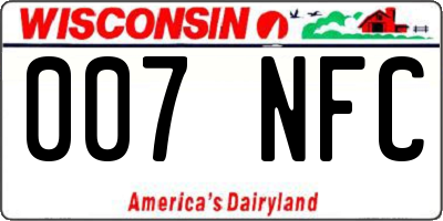 WI license plate 007NFC