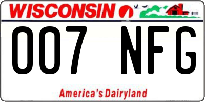 WI license plate 007NFG