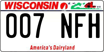 WI license plate 007NFH