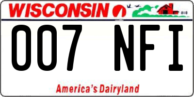 WI license plate 007NFI