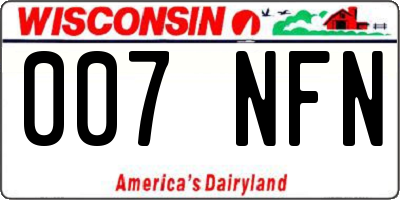 WI license plate 007NFN