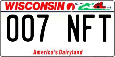 WI license plate 007NFT