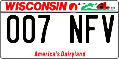 WI license plate 007NFV