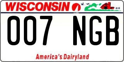 WI license plate 007NGB