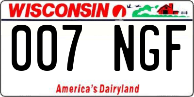 WI license plate 007NGF