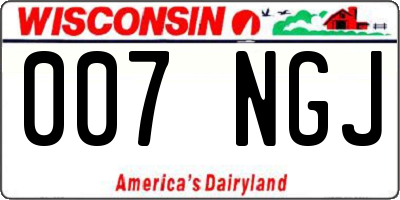 WI license plate 007NGJ