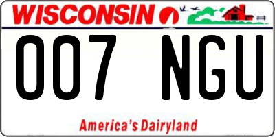 WI license plate 007NGU