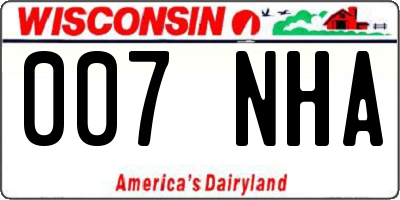WI license plate 007NHA