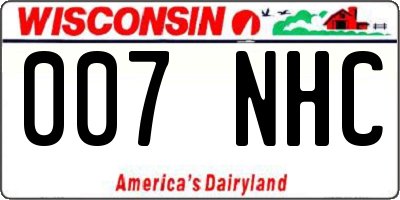 WI license plate 007NHC