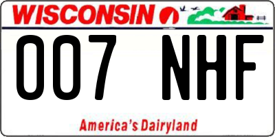 WI license plate 007NHF