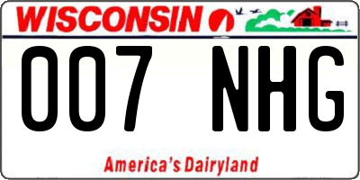 WI license plate 007NHG