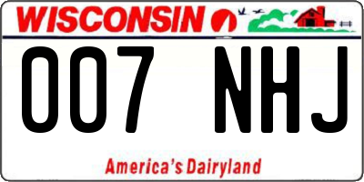 WI license plate 007NHJ