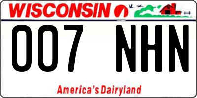 WI license plate 007NHN