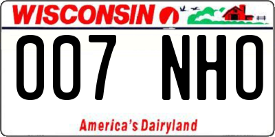 WI license plate 007NHO