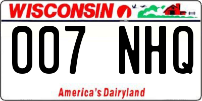 WI license plate 007NHQ