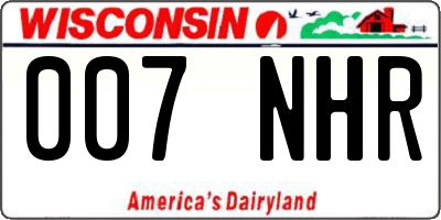 WI license plate 007NHR