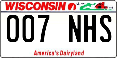 WI license plate 007NHS