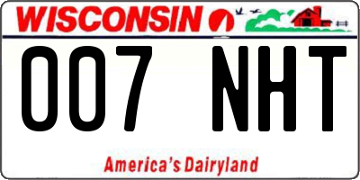 WI license plate 007NHT