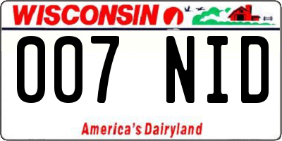 WI license plate 007NID