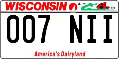 WI license plate 007NII