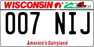 WI license plate 007NIJ