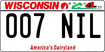 WI license plate 007NIL