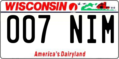 WI license plate 007NIM
