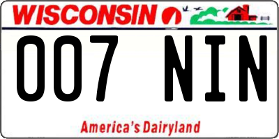 WI license plate 007NIN