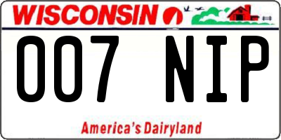 WI license plate 007NIP