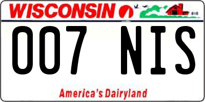 WI license plate 007NIS
