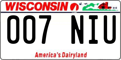 WI license plate 007NIU