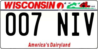 WI license plate 007NIV