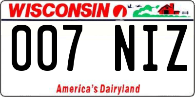 WI license plate 007NIZ