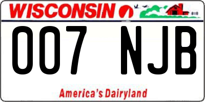WI license plate 007NJB