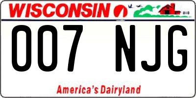 WI license plate 007NJG