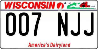 WI license plate 007NJJ