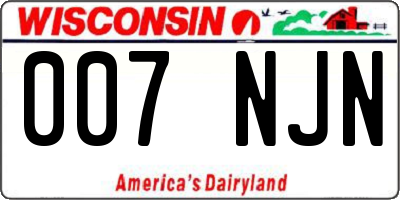 WI license plate 007NJN