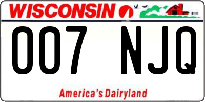 WI license plate 007NJQ