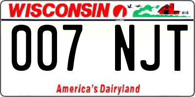 WI license plate 007NJT