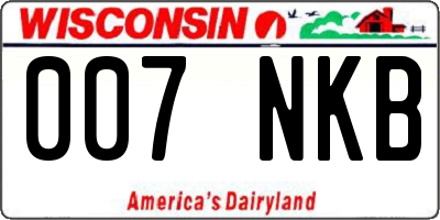 WI license plate 007NKB