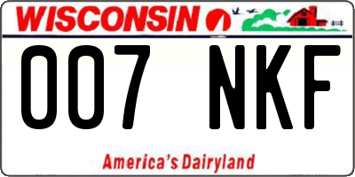 WI license plate 007NKF