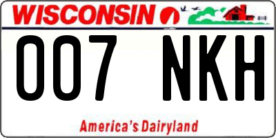 WI license plate 007NKH